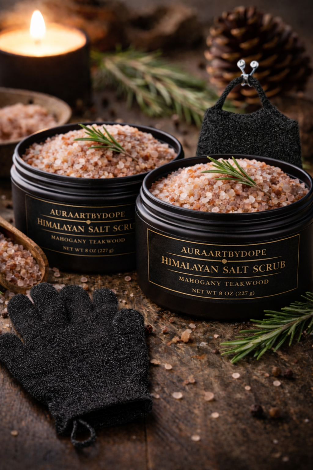Himalayan Salt Scrub (Mahogany Teakwood) Bundle
